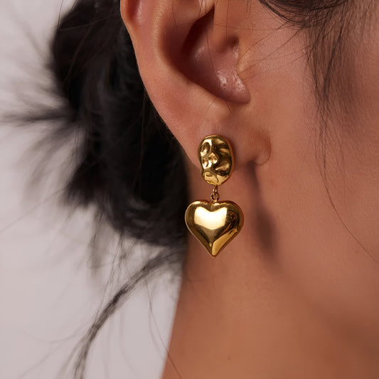 Hammered Heart Earrings