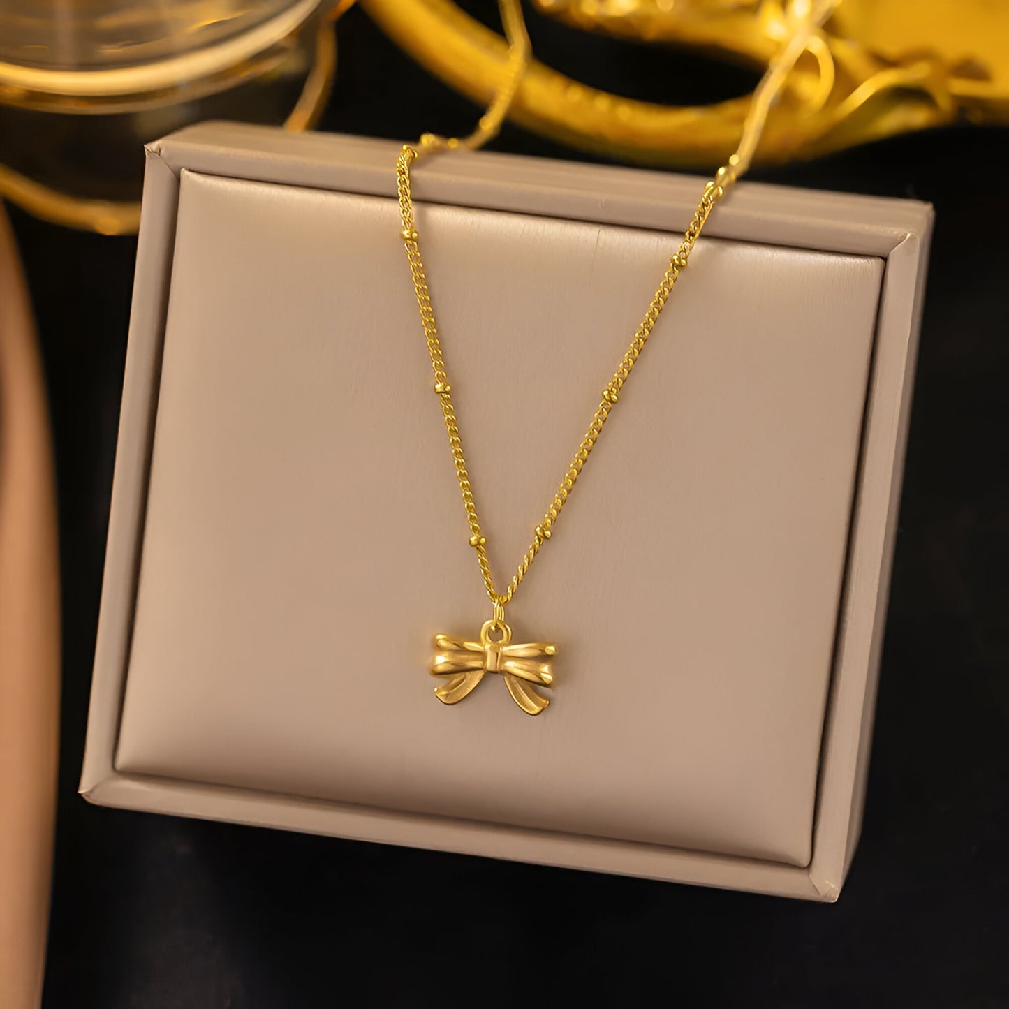 Golden Bow Necklace