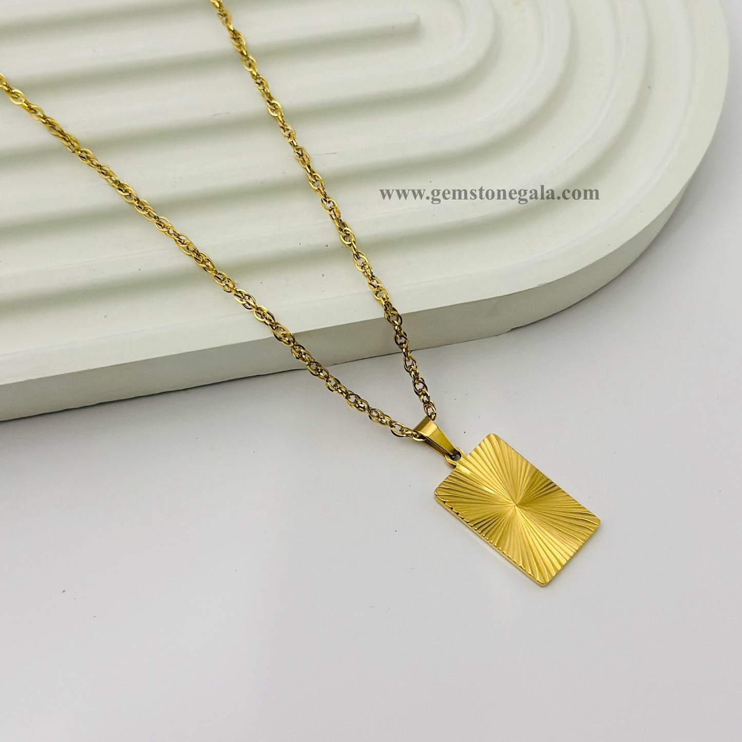 Sunburst Rectangle Pendant