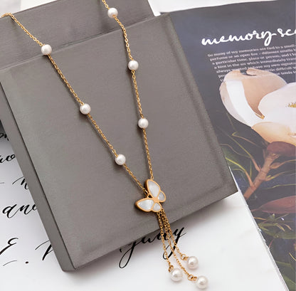 Butterfly Pearl Necklace