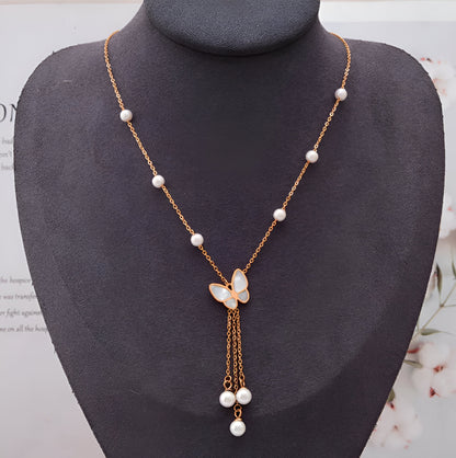 Butterfly Pearl Necklace