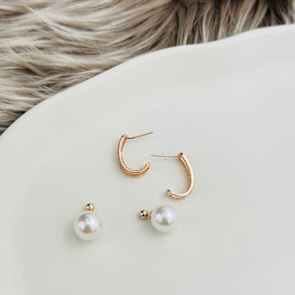 Luminous Pearls Earrings ( 2in1 )